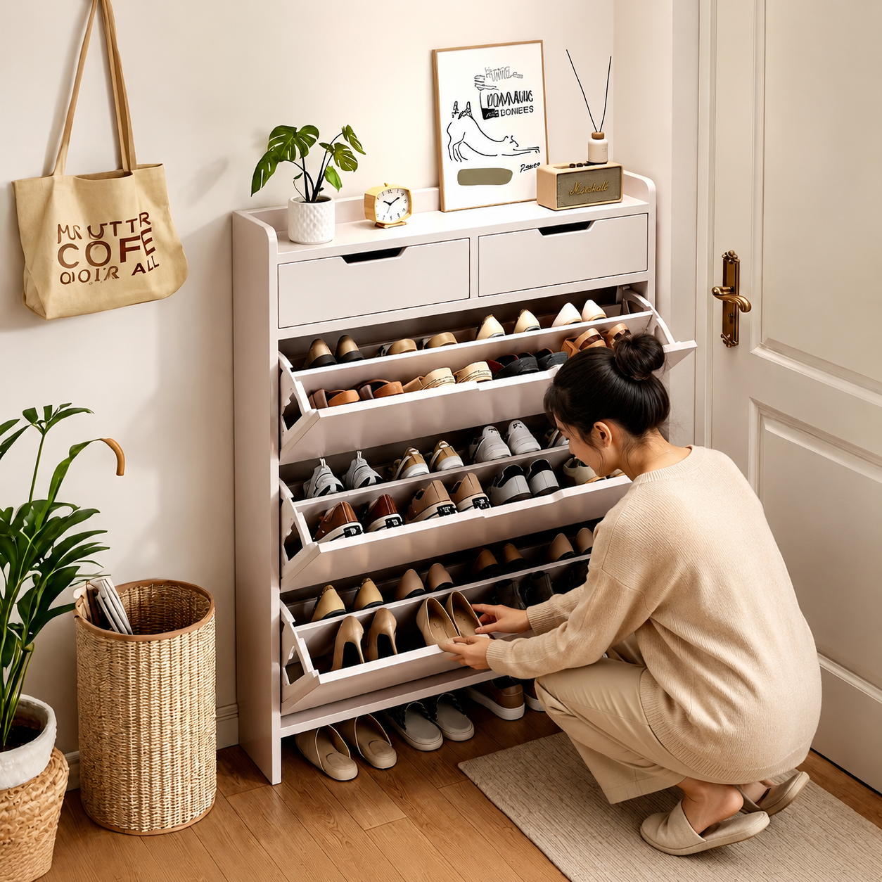 Meuble range-chaussures moderne avec tiroirs – Image 4