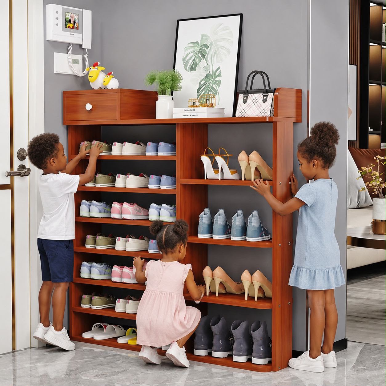 Meuble range-chaussures en bois – Image 2