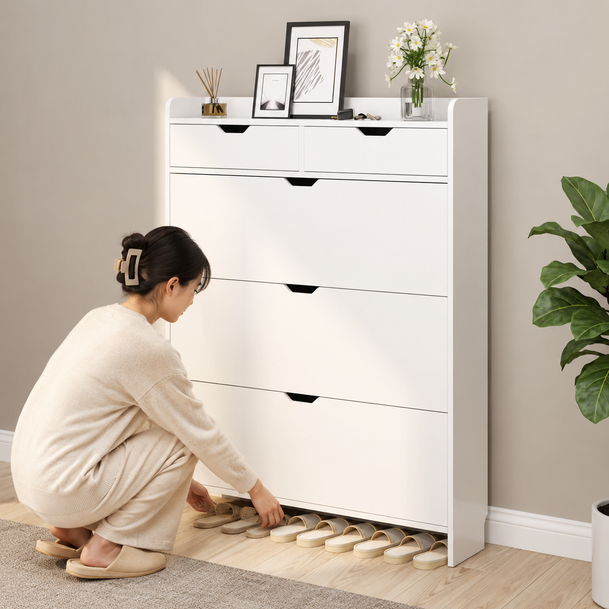 Meuble range-chaussures moderne avec tiroirs – Image 3