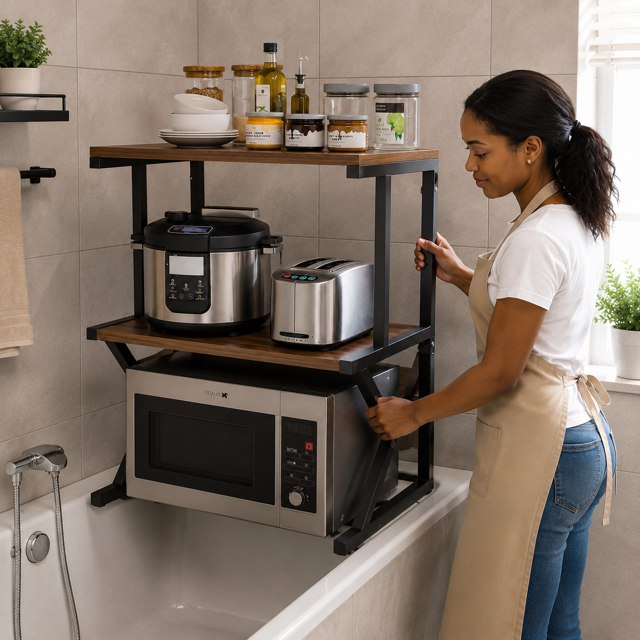 🏠✨ Étagère Support Micro-ondes Multifonction ✨🏠 – Image 2