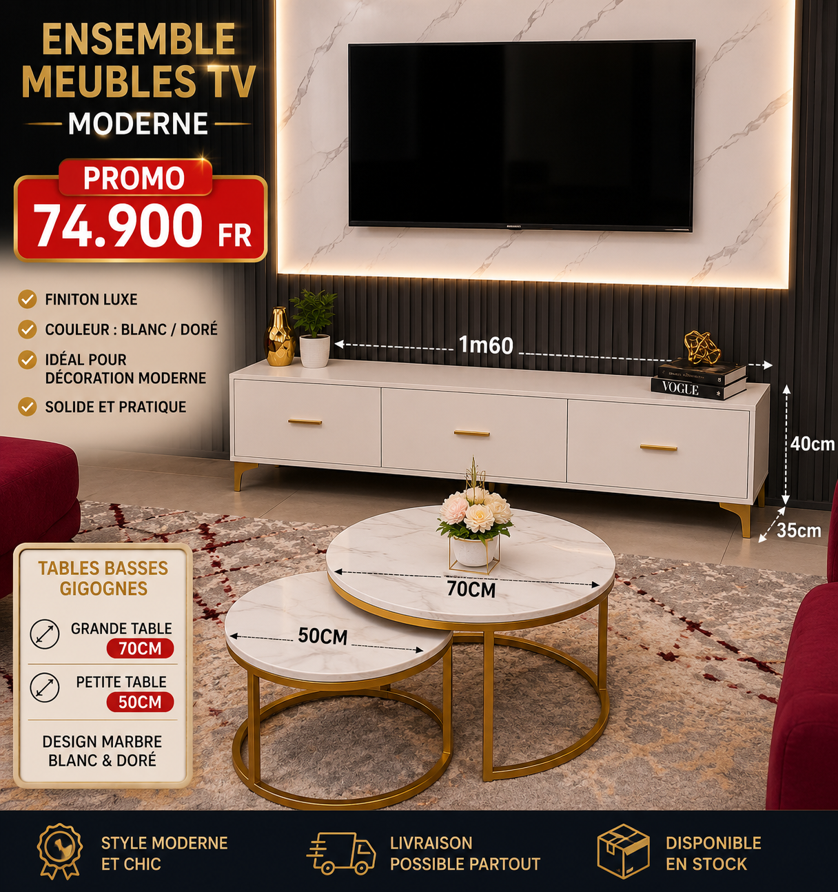 Ensemble meubles tv – Image 3
