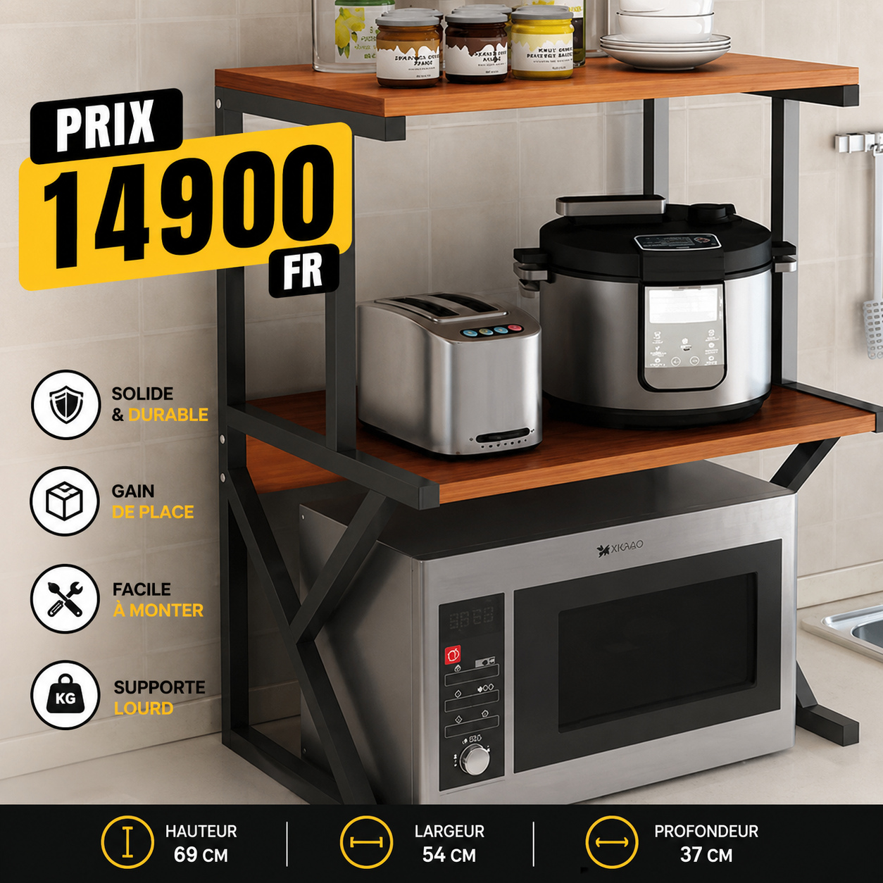 🏠✨ Étagère Support Micro-ondes Multifonction ✨🏠 – Image 5