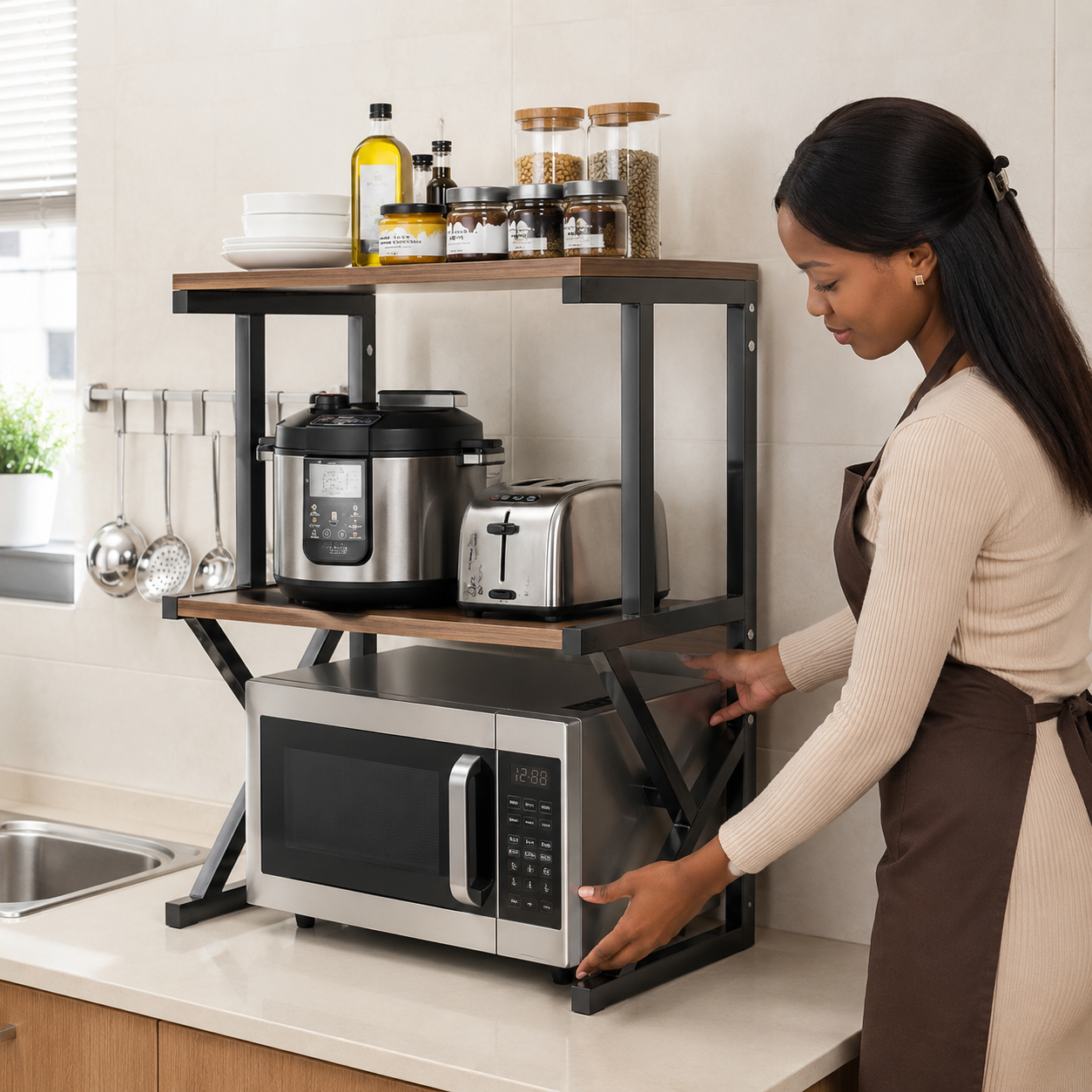🏠✨ Étagère Support Micro-ondes Multifonction ✨🏠
