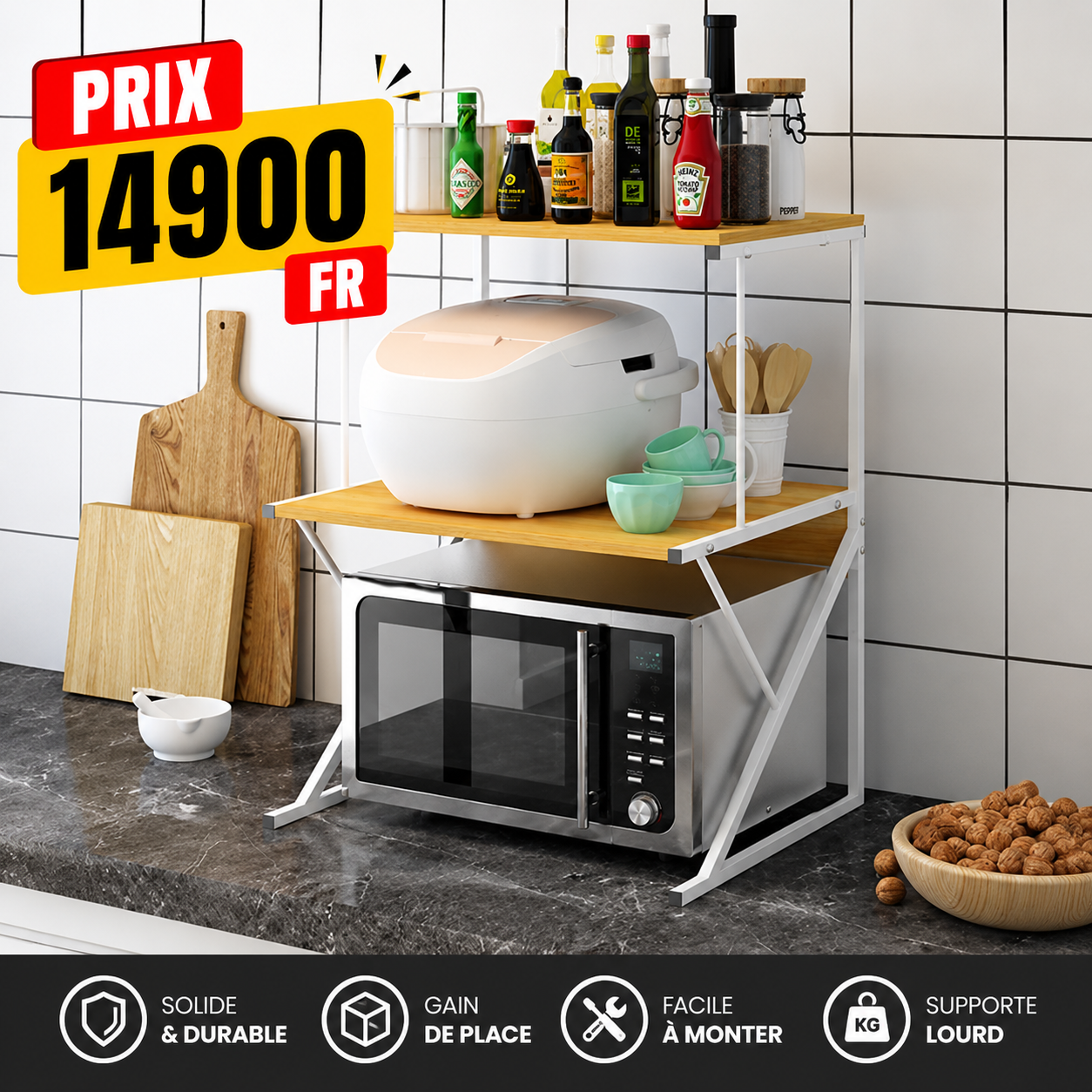🏠✨ Étagère Support Micro-ondes Multifonction ✨🏠 – Image 15
