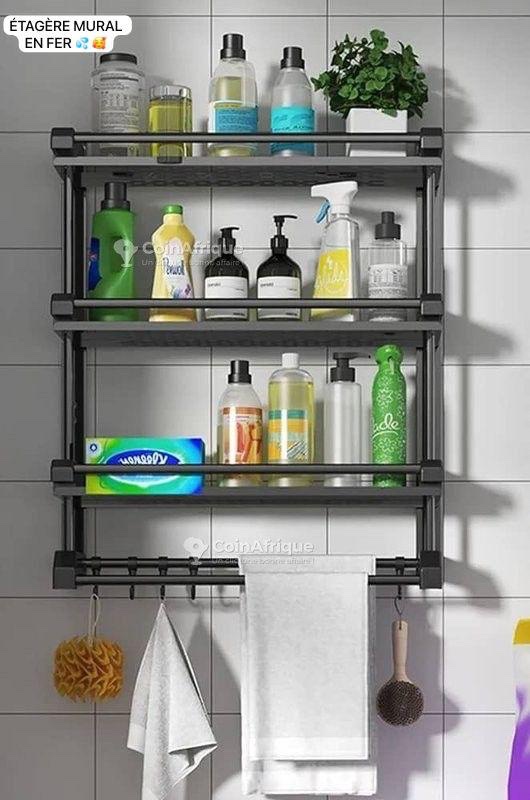 Étagère salle de bain inoxydable 3 niveaux