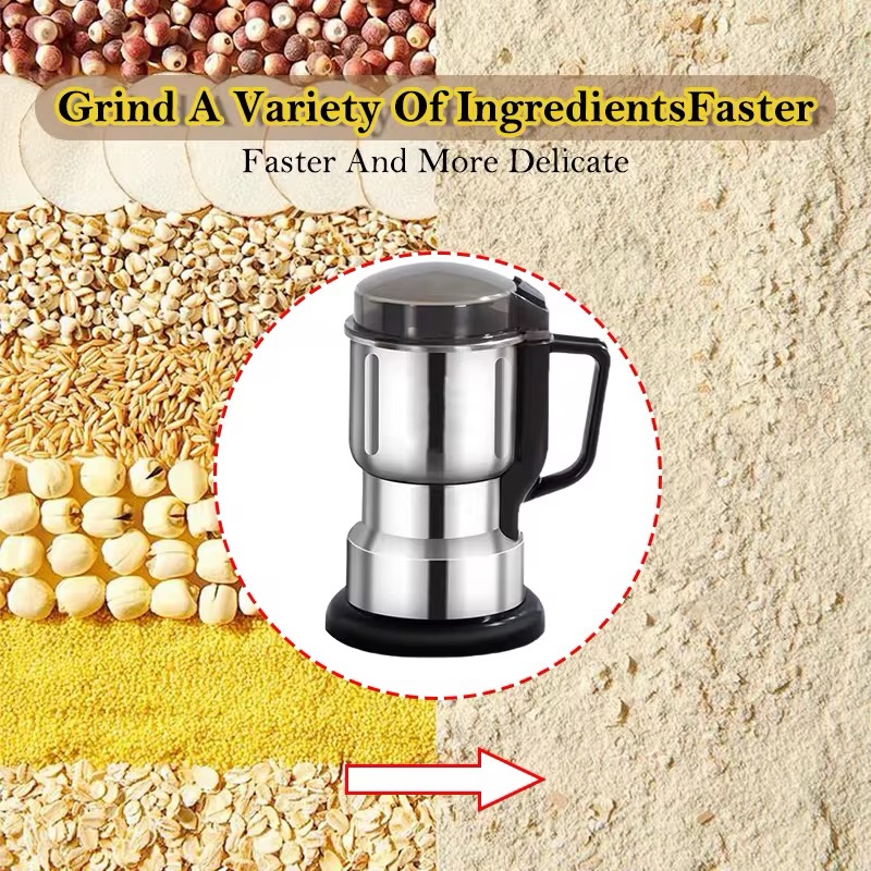 Moulin à Grain Électrique Multifonctionnel | Acier Inoxydable et Verre Trempé – Image 2
