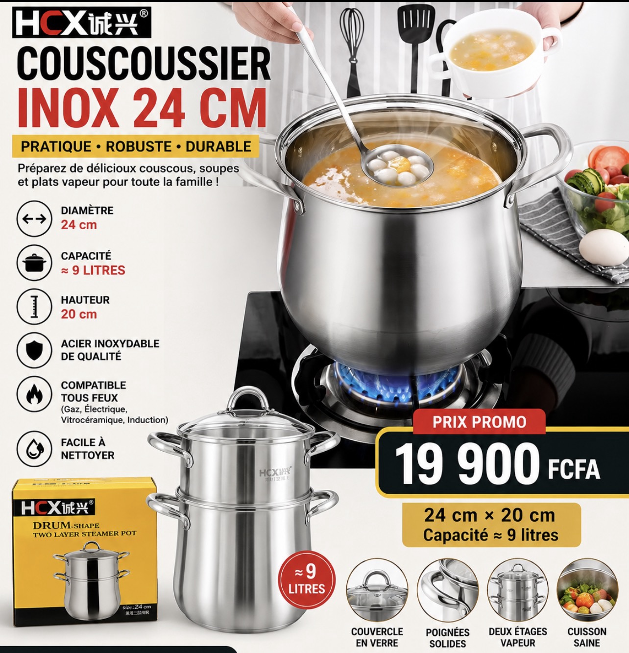 ✨ COUSCOUSSIER INOX HCX – 24 toute la famille. – Image 9