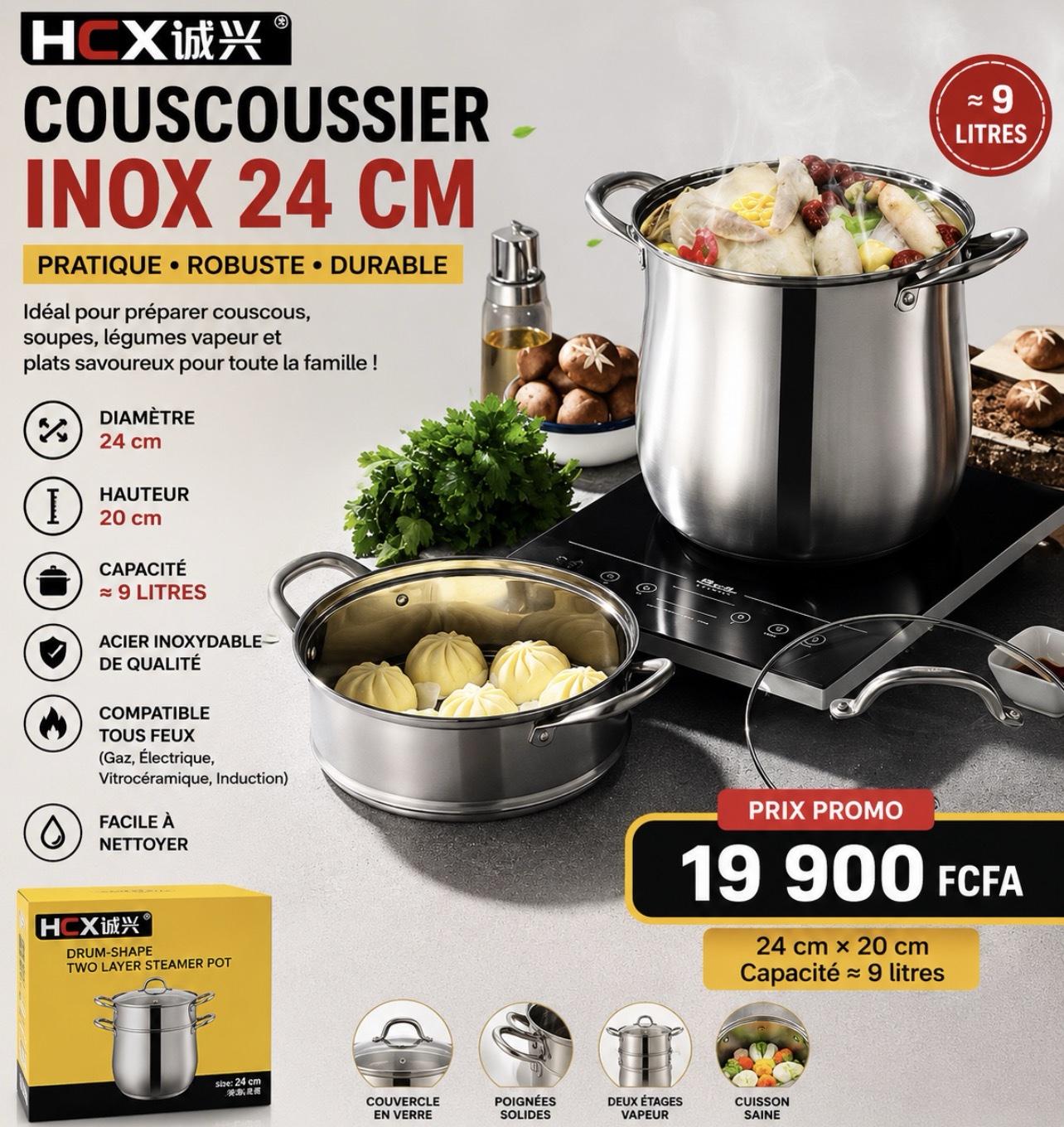 ✨ COUSCOUSSIER INOX HCX – 24 toute la famille. – Image 2