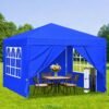 ⛺ Tente bâche 3 m × 3 m avec fenêtres couleur bleu