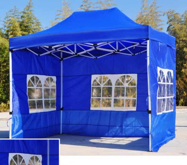 ⛺ Tente bâche 3 m × 3 m avec fenêtres couleur bleu – Image 3