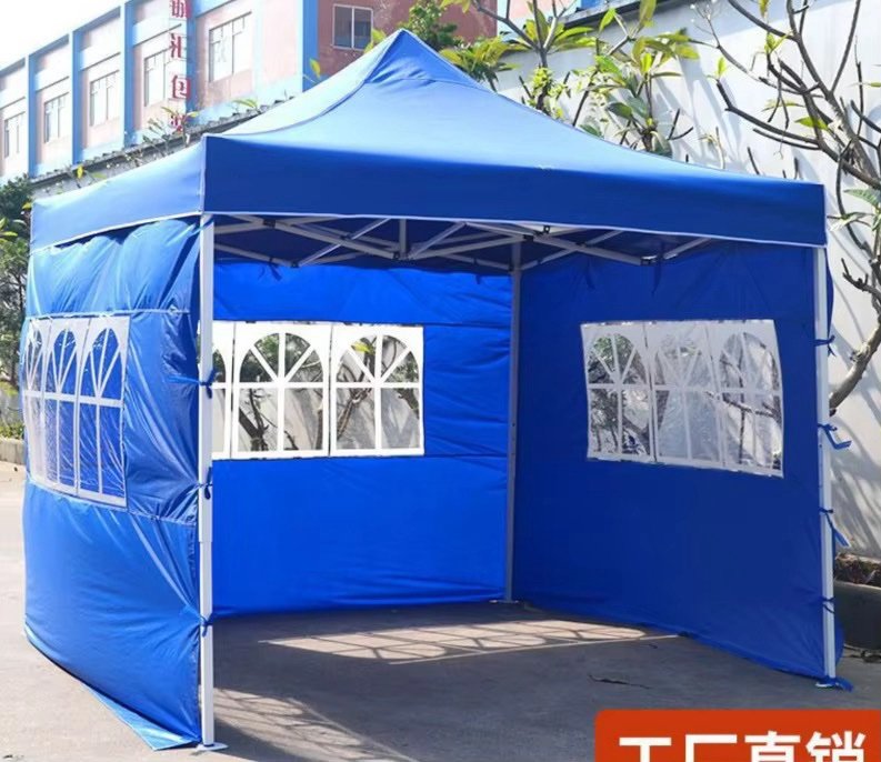 ⛺ Tente bâche 3 m × 3 m avec fenêtres couleur bleu – Image 2
