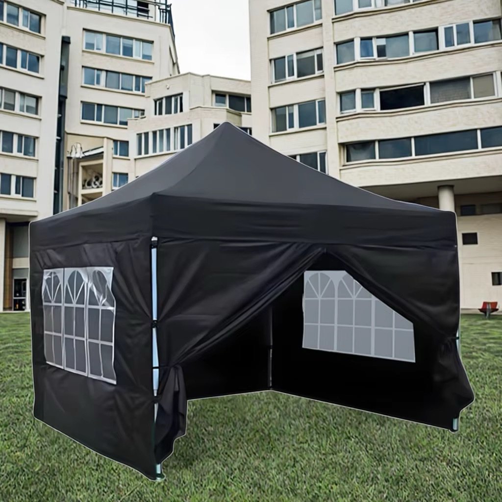⛺ Tente bâche 3 m × 3 m avec fenêtres noire – Image 3