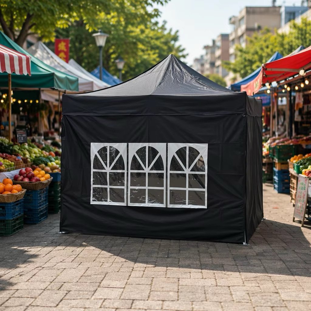 ⛺ Tente bâche 3 m × 3 m avec fenêtres noire – Image 5