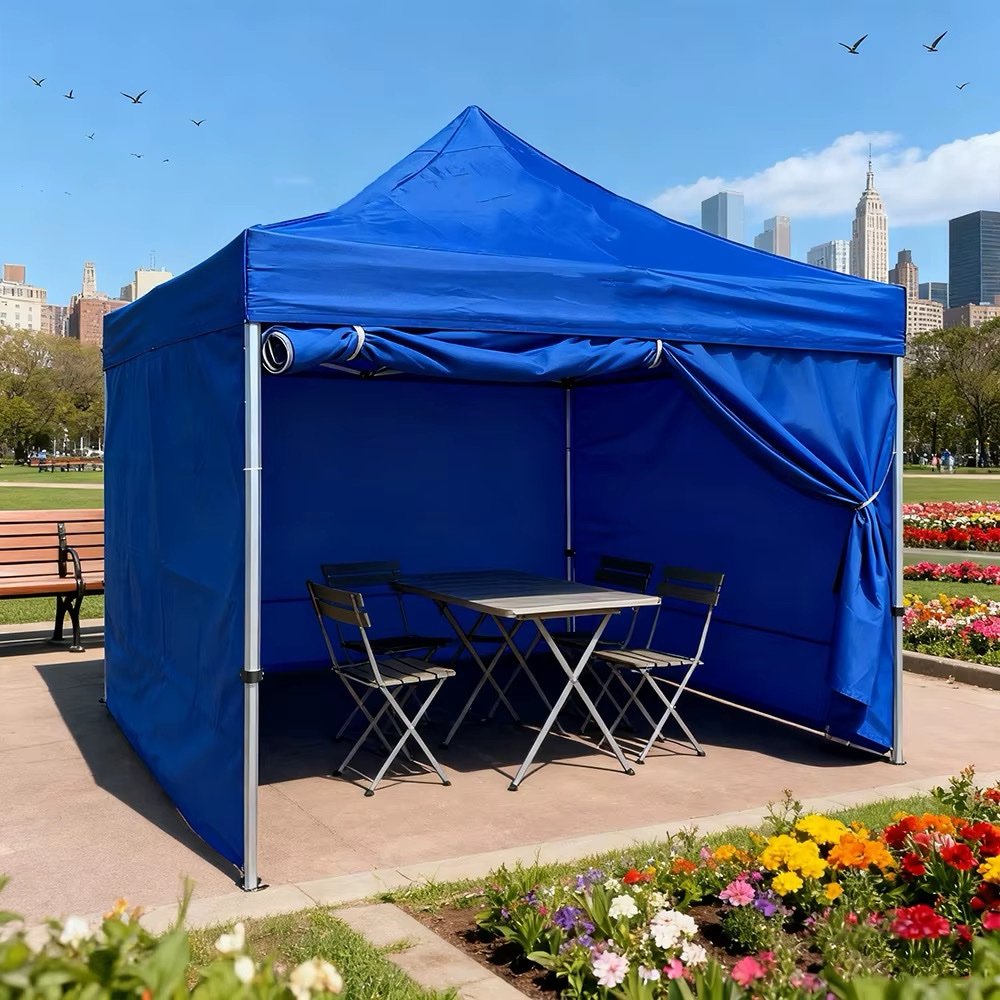 Tente bâche démontable 3M sur 3M bleu – Image 2