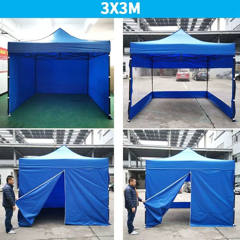 Tente bâche démontable 3M sur 3M bleu – Image 4