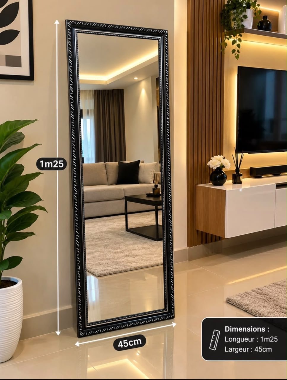 MIROIR DÉCORATIF GRAND FORMAT – – Image 2