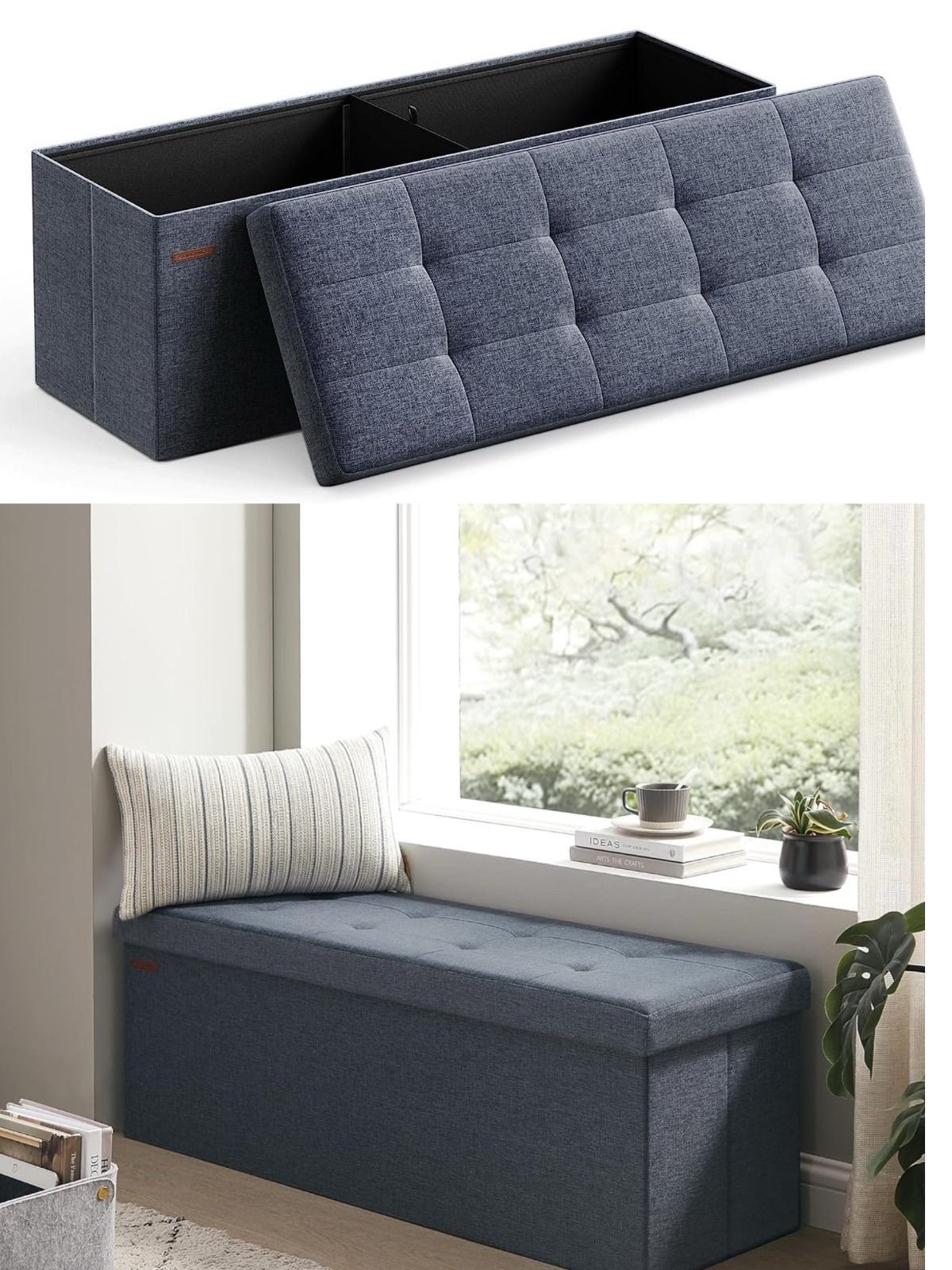 🛋️ POUF DE RANGEMENT 3 PLACES – DESIGN MODERNE – Image 2