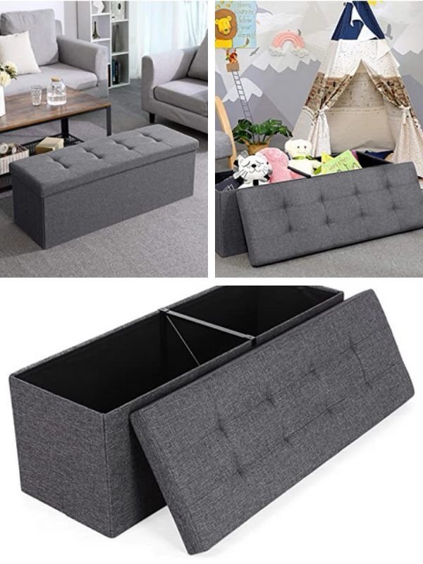 🛋️ POUF DE RANGEMENT 3 PLACES – DESIGN MODERNE – Image 3