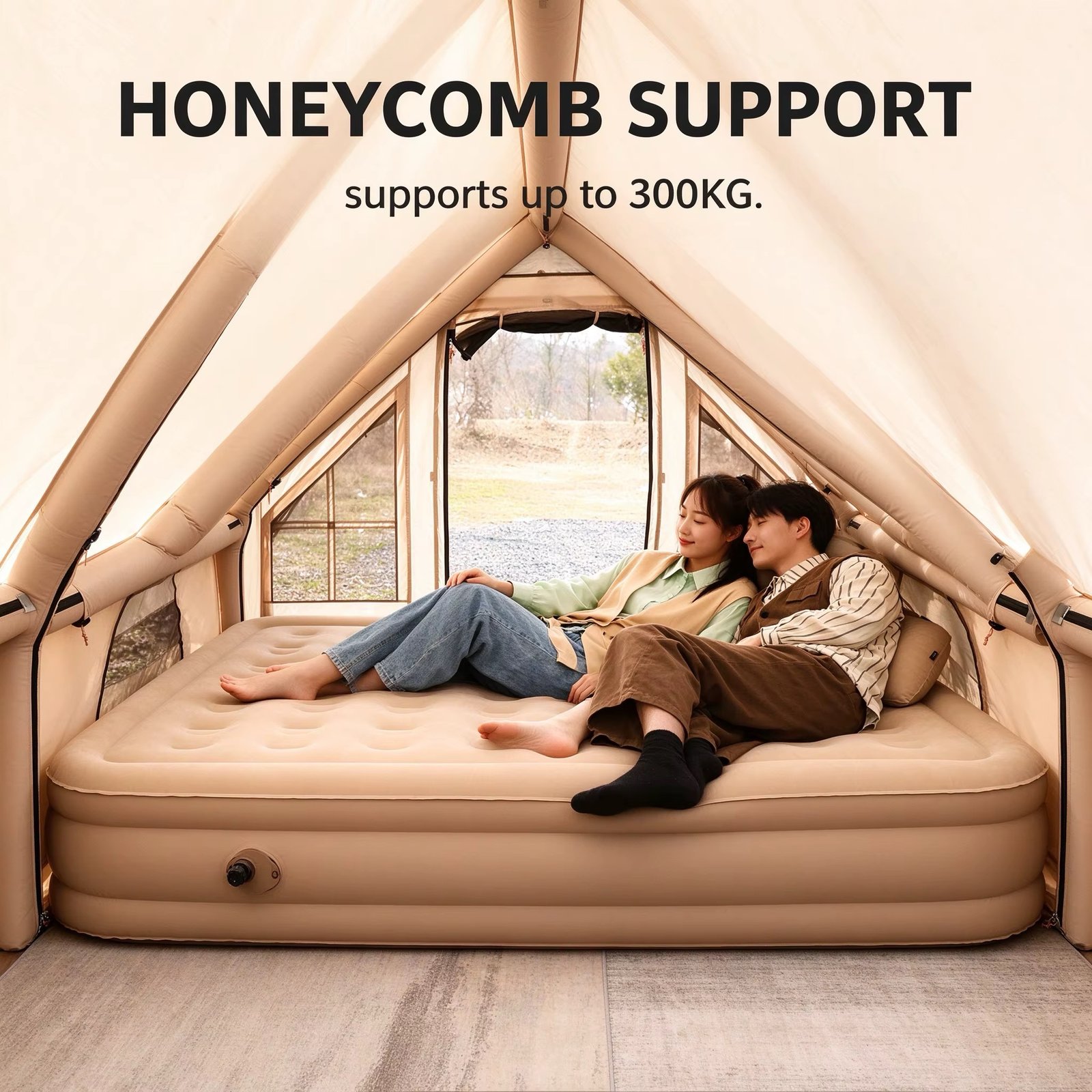 🛏️ MATELAS GONFLABLE 2 PLACES AVEC POMPE ÉLECTRIQUE INTÉGRÉE – Image 8